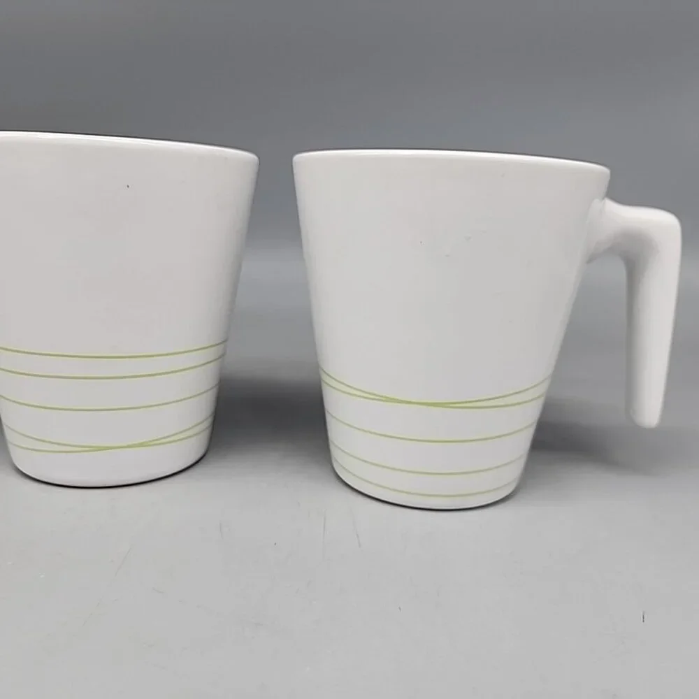 IKEA Hurting White & Lime Green 15199 10 Ounce L-Handle Set Of 2